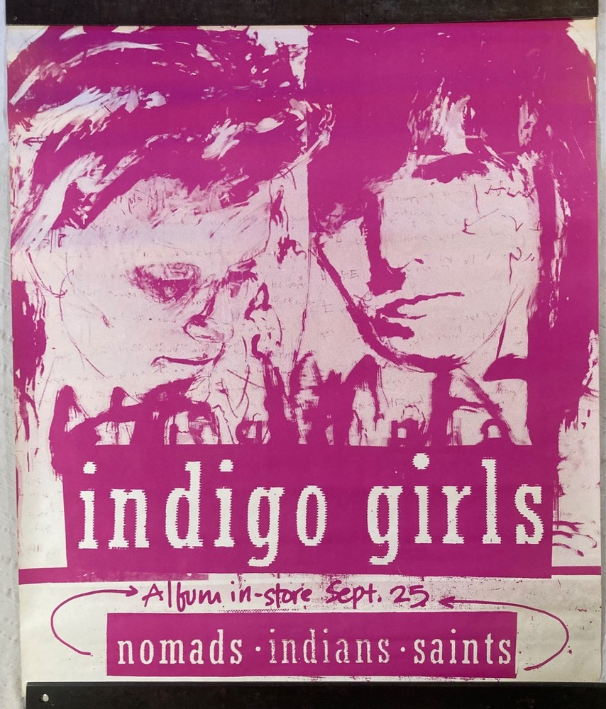 Indigo Girls Large Matte 1990 Promo Poster Nomads Indians Saints