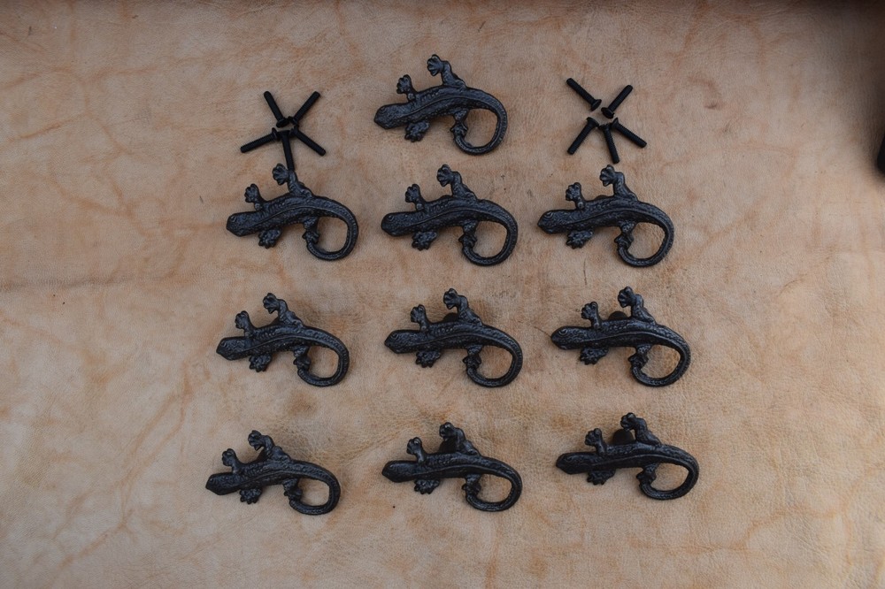 Cast iron door knob Lizard Shape Cabinet Dresser Drawer Pulls Handles knobs 10pc