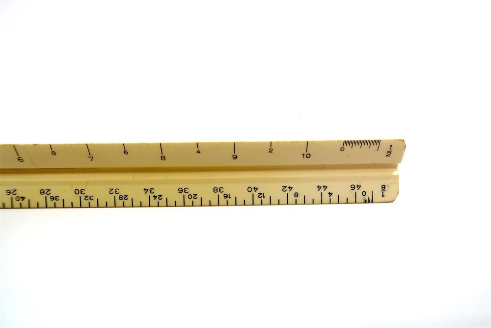 Vintage 12" ELIOT GUILD FO 320 Triangular Drafting Architects Scale Ruler US STD