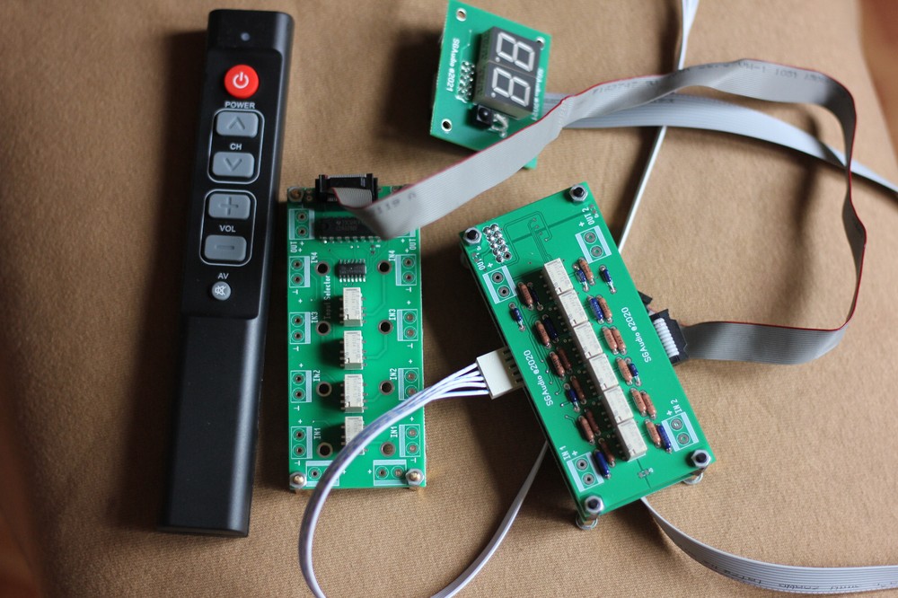 Volume Control Relay Attenuator 2 channels selector RCA 10K, 22K, 50K, 100K