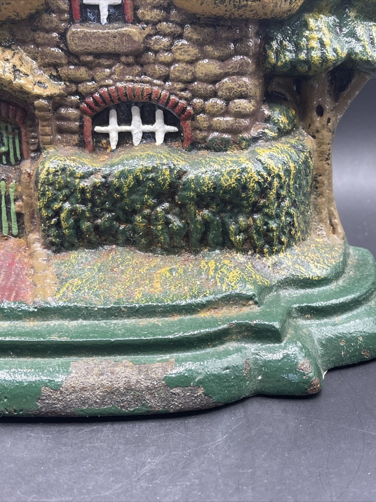 Cast Iron English Thatched Cottage Doorstop