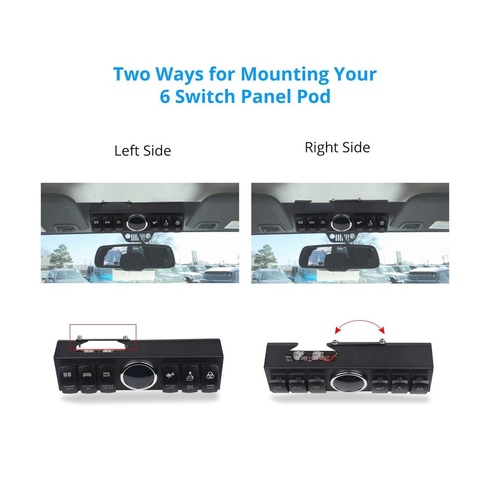 WATERWICH 6-Switch Pod Toggle Panel Overhead and Source Control System Box Wi...
