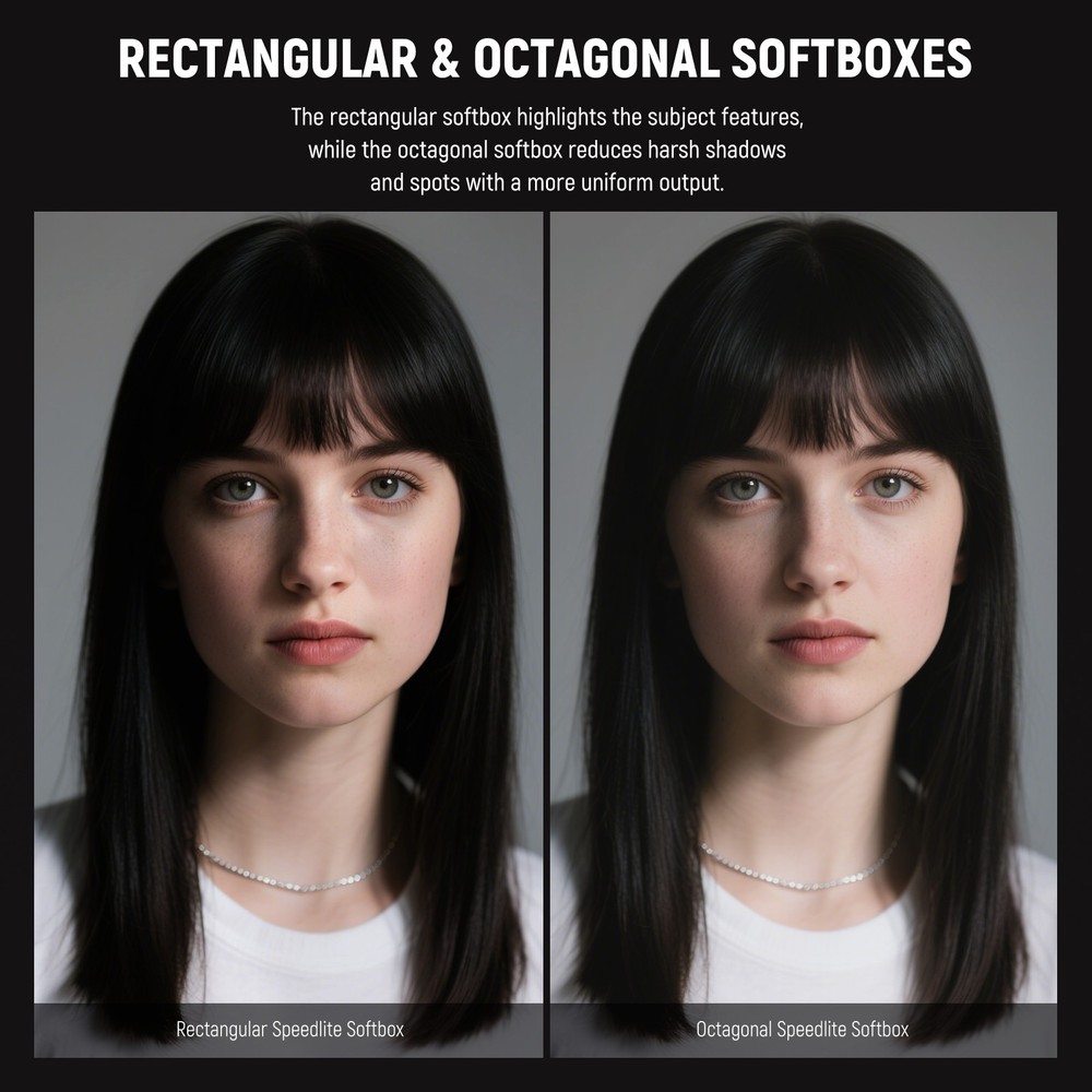 NEEWER NS5PD 2-Pack Flash Diffusers - Octagon/Rectangle for Godox