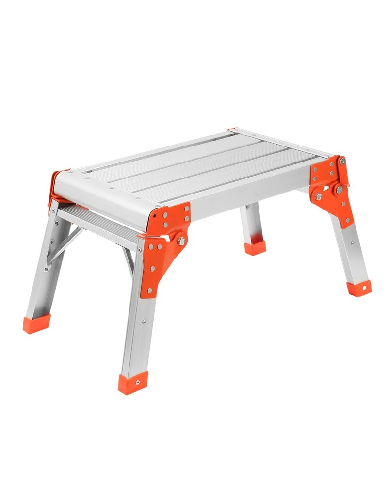 Foldable RV Step Stool with Rubber Feet Heavy Duty Aluminum Work Platform for...