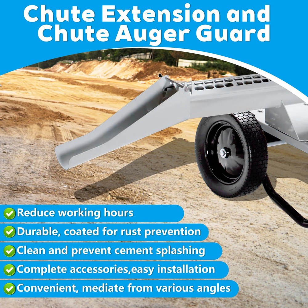 MudMixer Chute Extension 18-Inch | 15, 25, 35 Degree Adjustable Angle