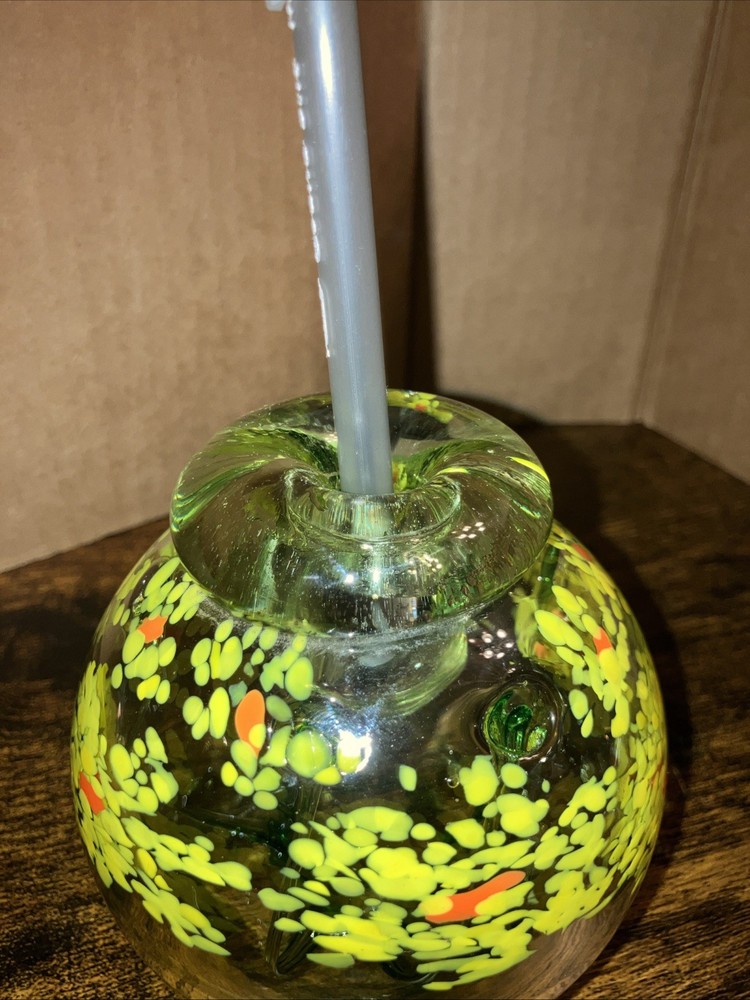 Hand Blown Art Glass Scent Ball, Unknown Maker, 4” Wide