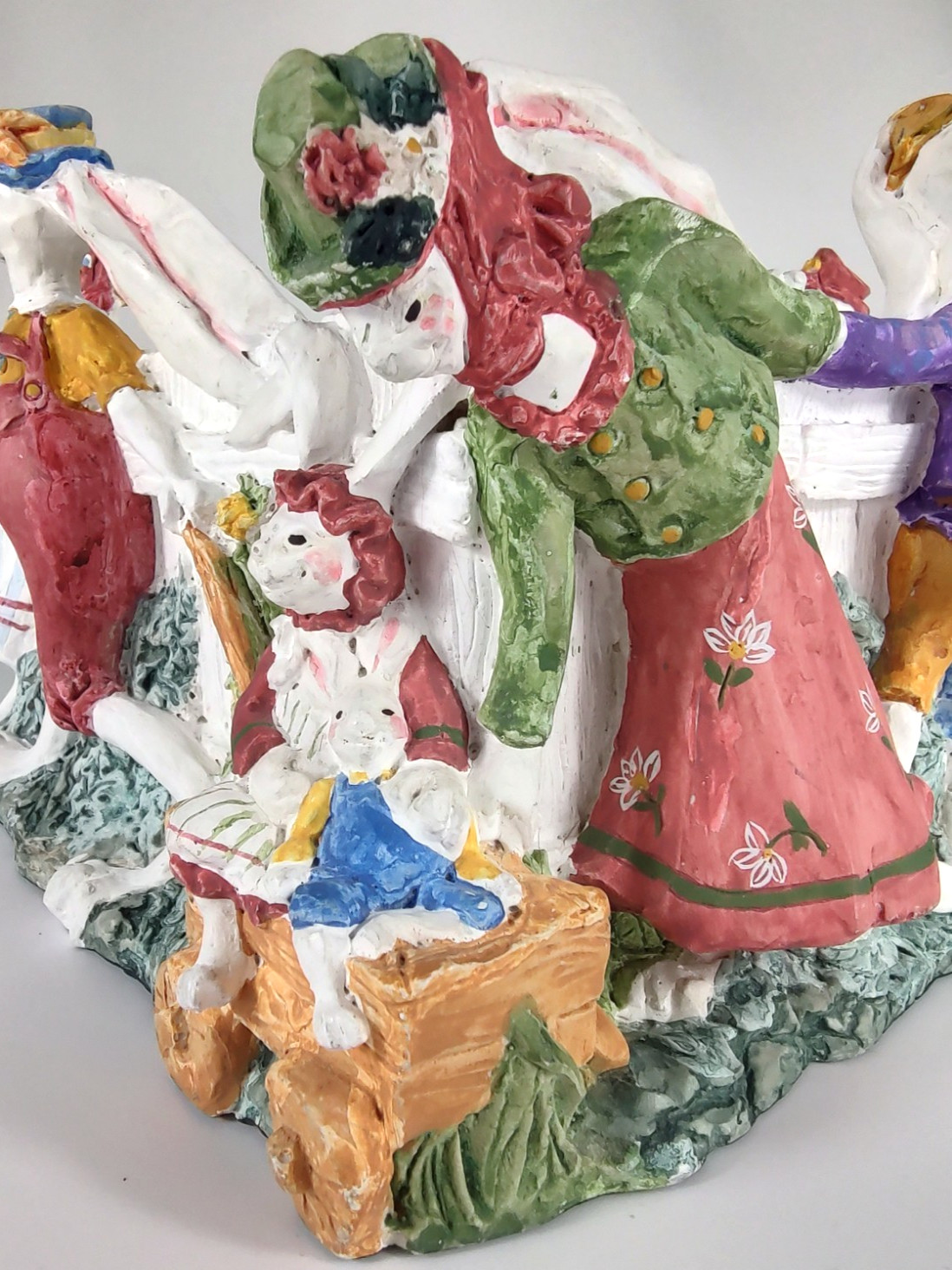 Dept 56 Easter Bunny Parade Centerpiece Basket Vintage 1990s Discontinued Rare