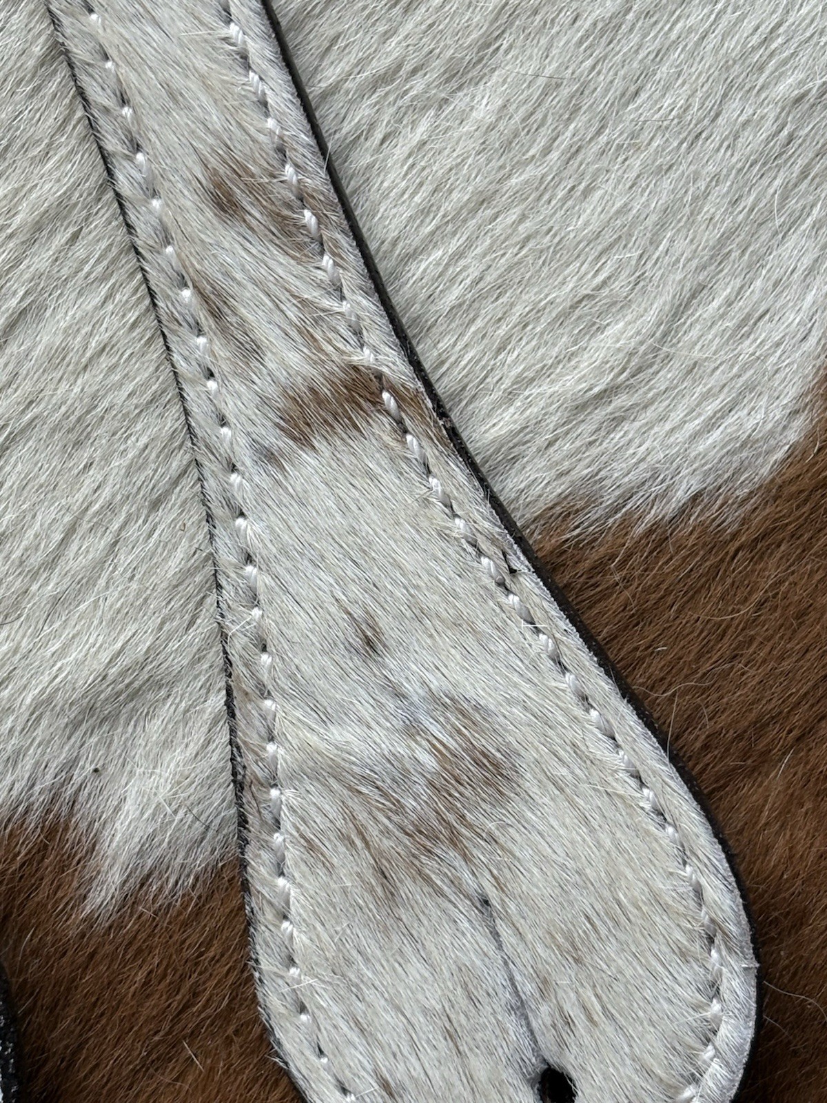 Adult Size Pair Of Genuine Hair On Cowhide Leather Western Spur Straps