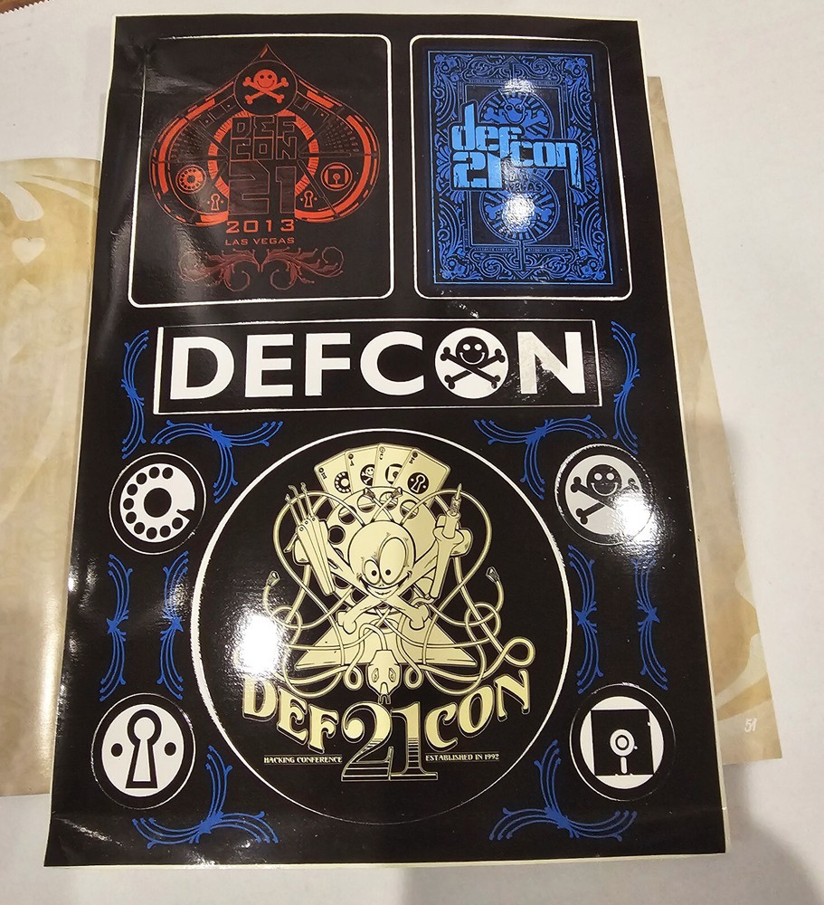DEFCON 21 Program/ Booklet includes sticker sheet, great condition 2013 no badge