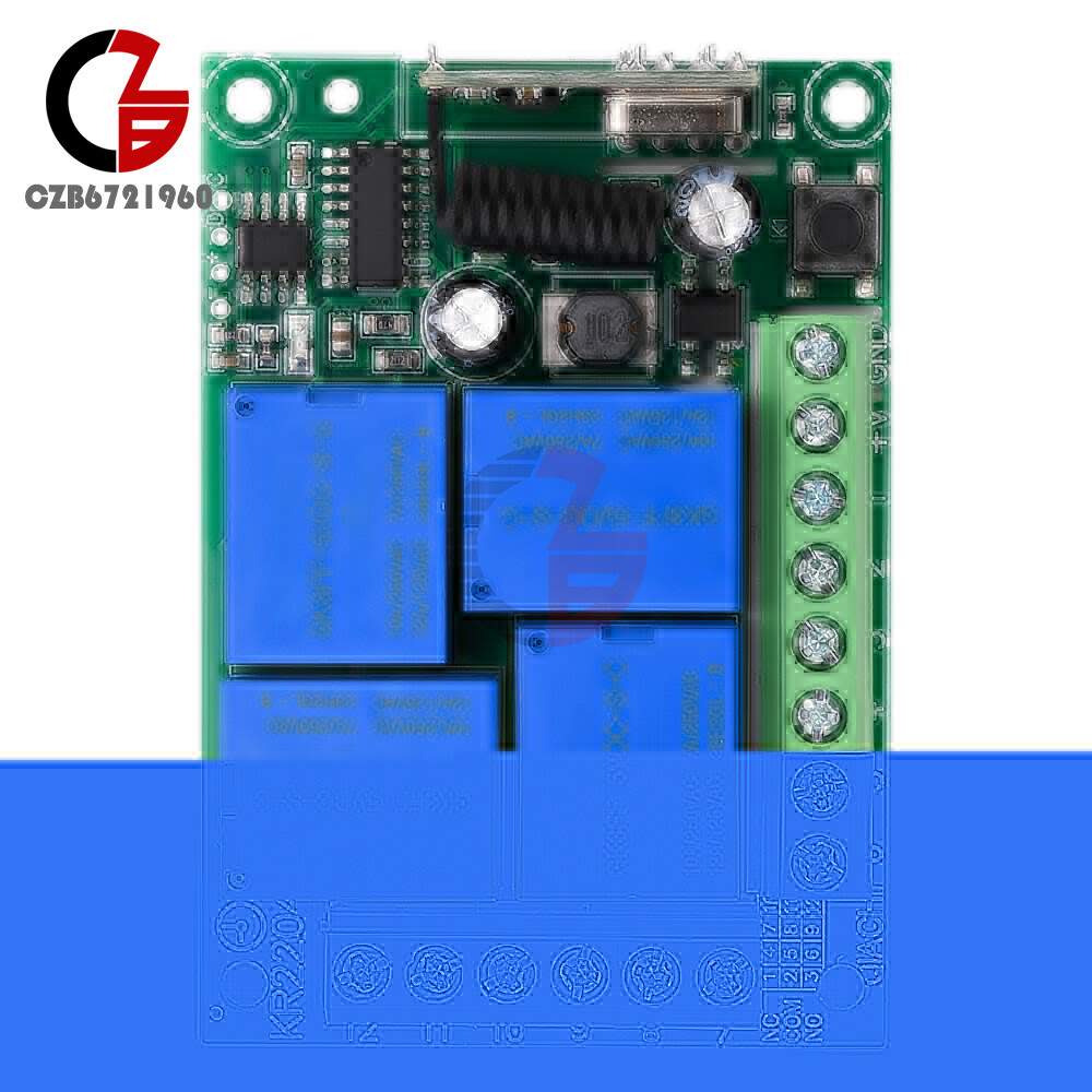433Mhz Remote Control Receiver RF Wireless Switch 4CH Relay Module Transmitter