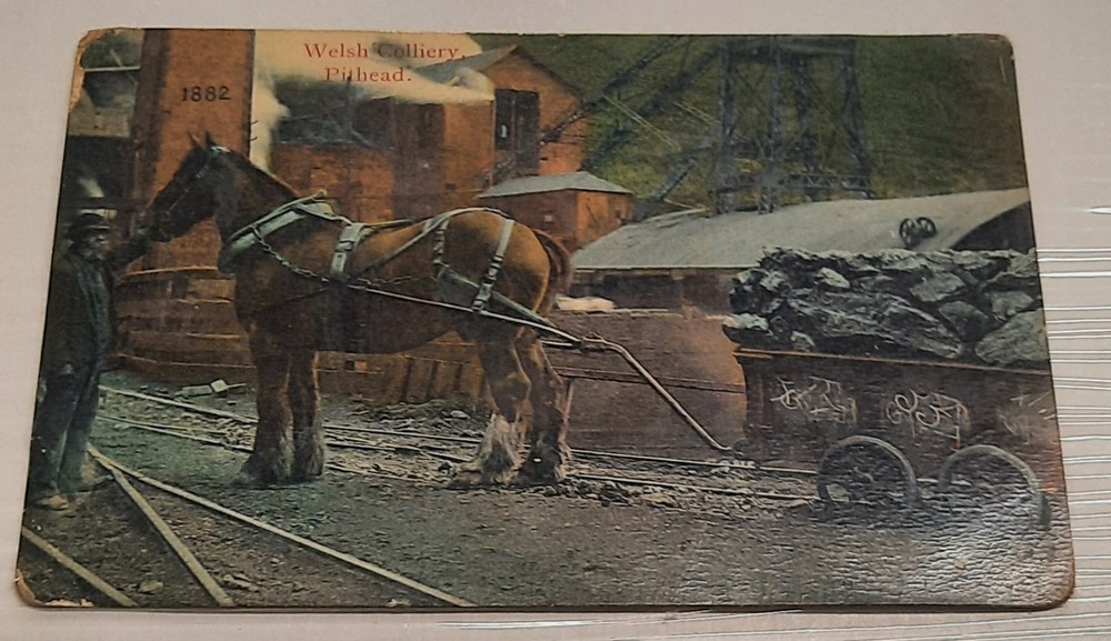 Antique Welsh Colliery Pithead Postcard Coal  Mining Mine Miner