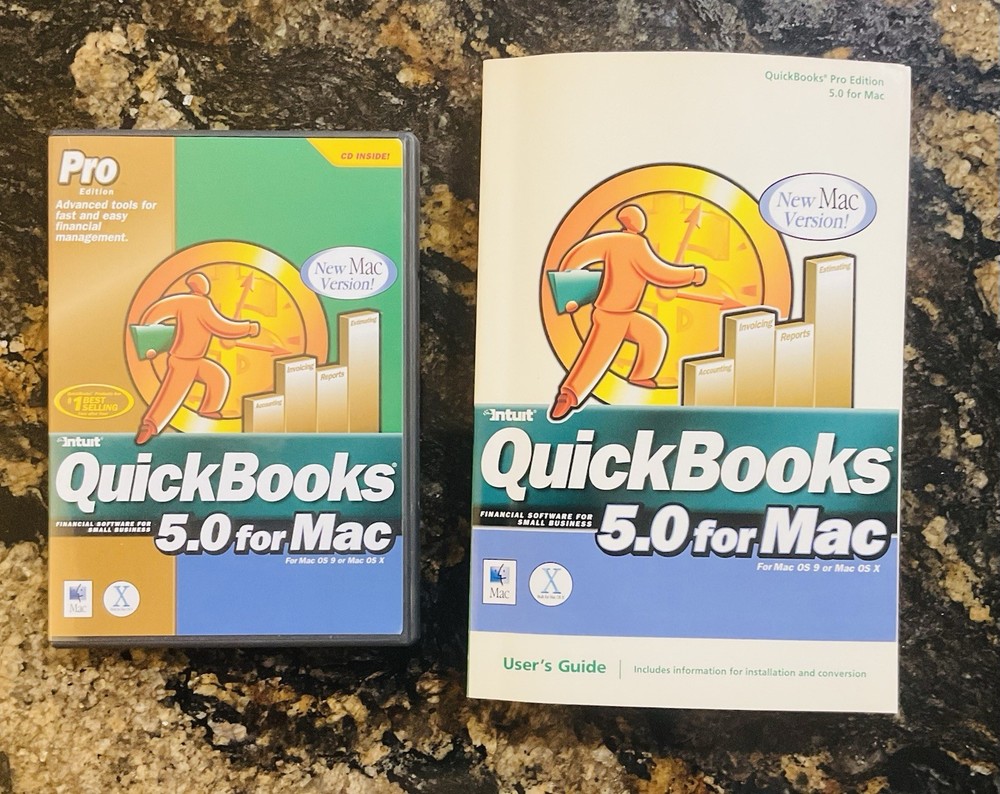 Intuit QuickBooks 5.0 For Mac 2002 Version, Book CD, Key Code Mac OS 9 or OS X