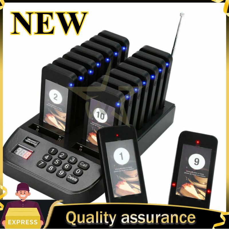 16 Pager Guest Keypad Wireless Calling Paging Queuing System Restaurant Coaster