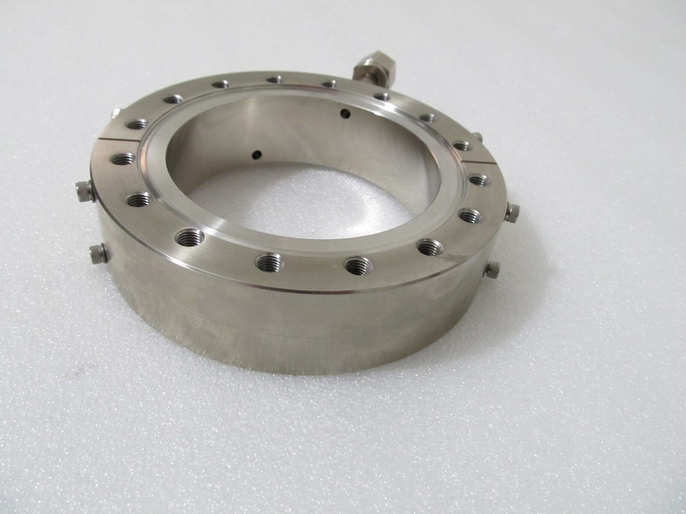 6" Conflat Flange Threaded Coupling Ring w/ 2 VCR 1/4" Sideport - Vacuum Part
