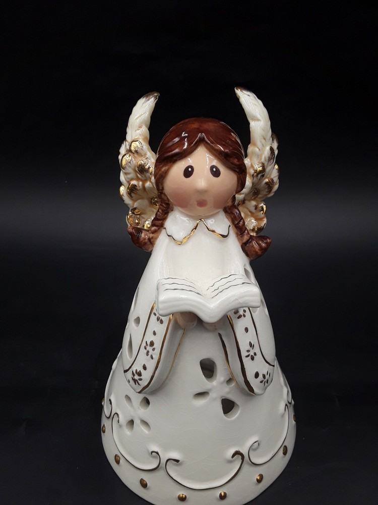 Caroling Angel Tea Lite Holder Ceramic