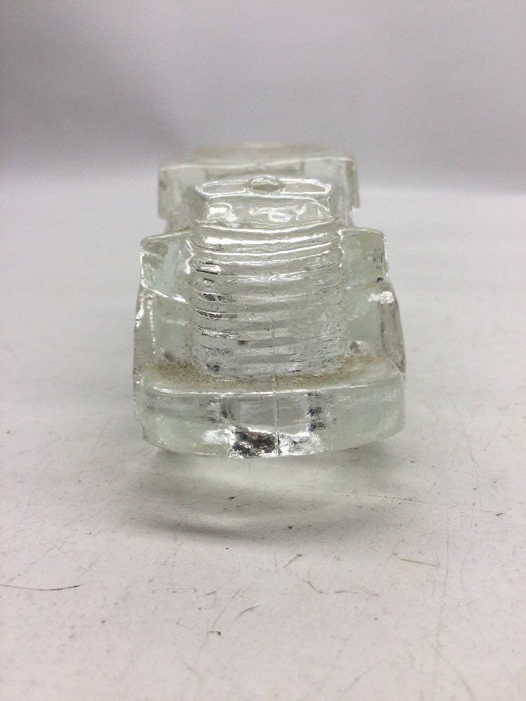 Antique Fire Truck Glass Candy Container