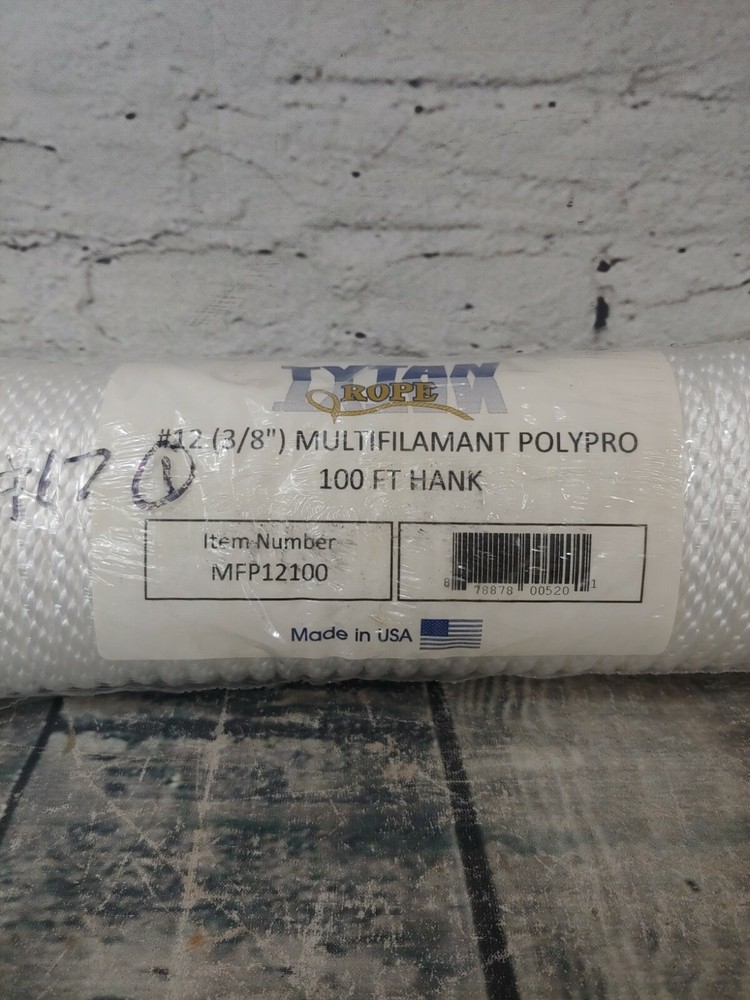 Tytan Rope #12 3/8" Multifilamant Polypro 100 Ft Hank