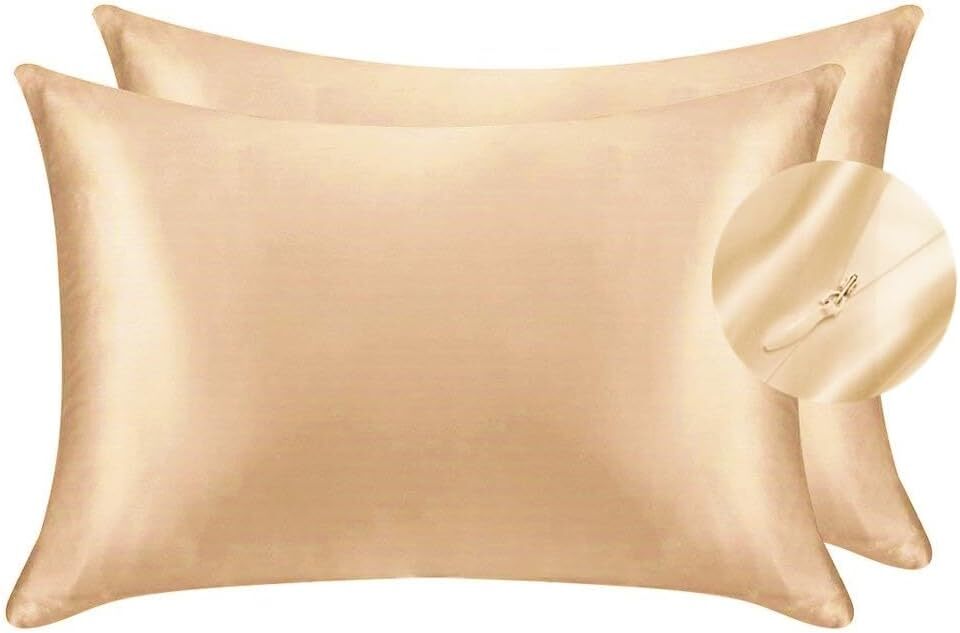 2 Satin Pillowcase with Zipper Silky Satin for Hair & Skin ALL COLORS ALL SIZES