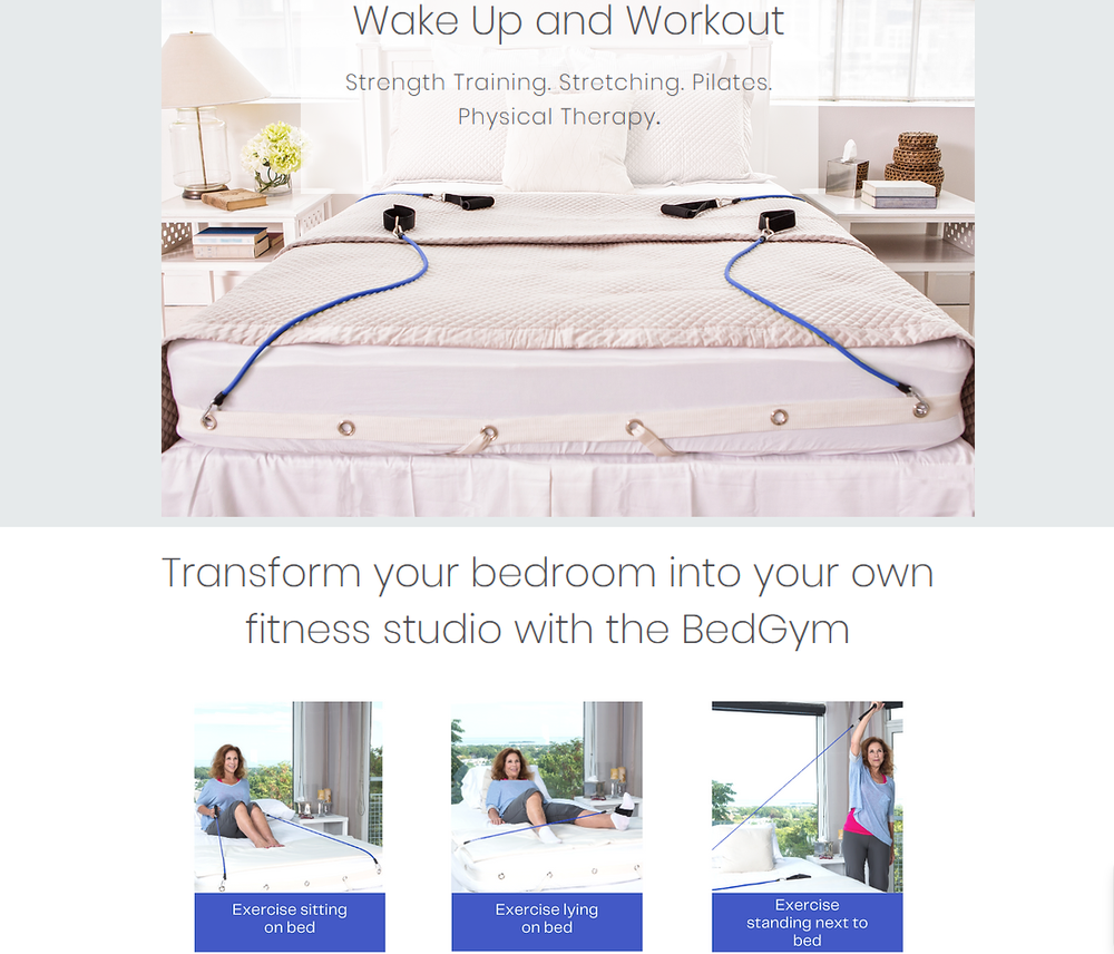 Bed Gym complete strength training system with dvd for queen or king size bed