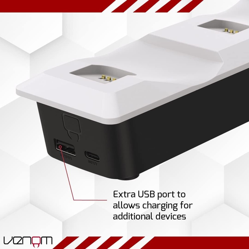 Venom PS5 Controller Twin Docking Station - White