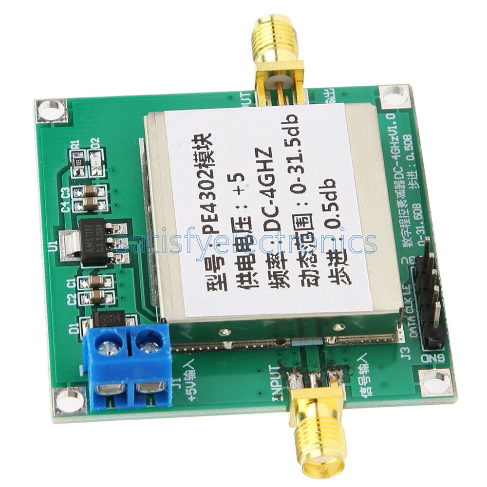 PE4302 Digital RF Attenuator Module RF High Linearity 0.5dB Stepping Module