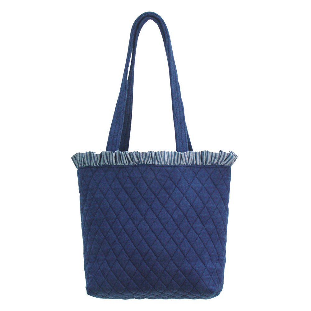 Denim Ruffle Tote