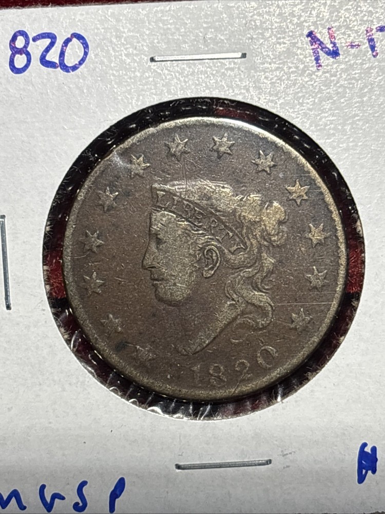1820 1c N-12 Matron Head Large Cent
