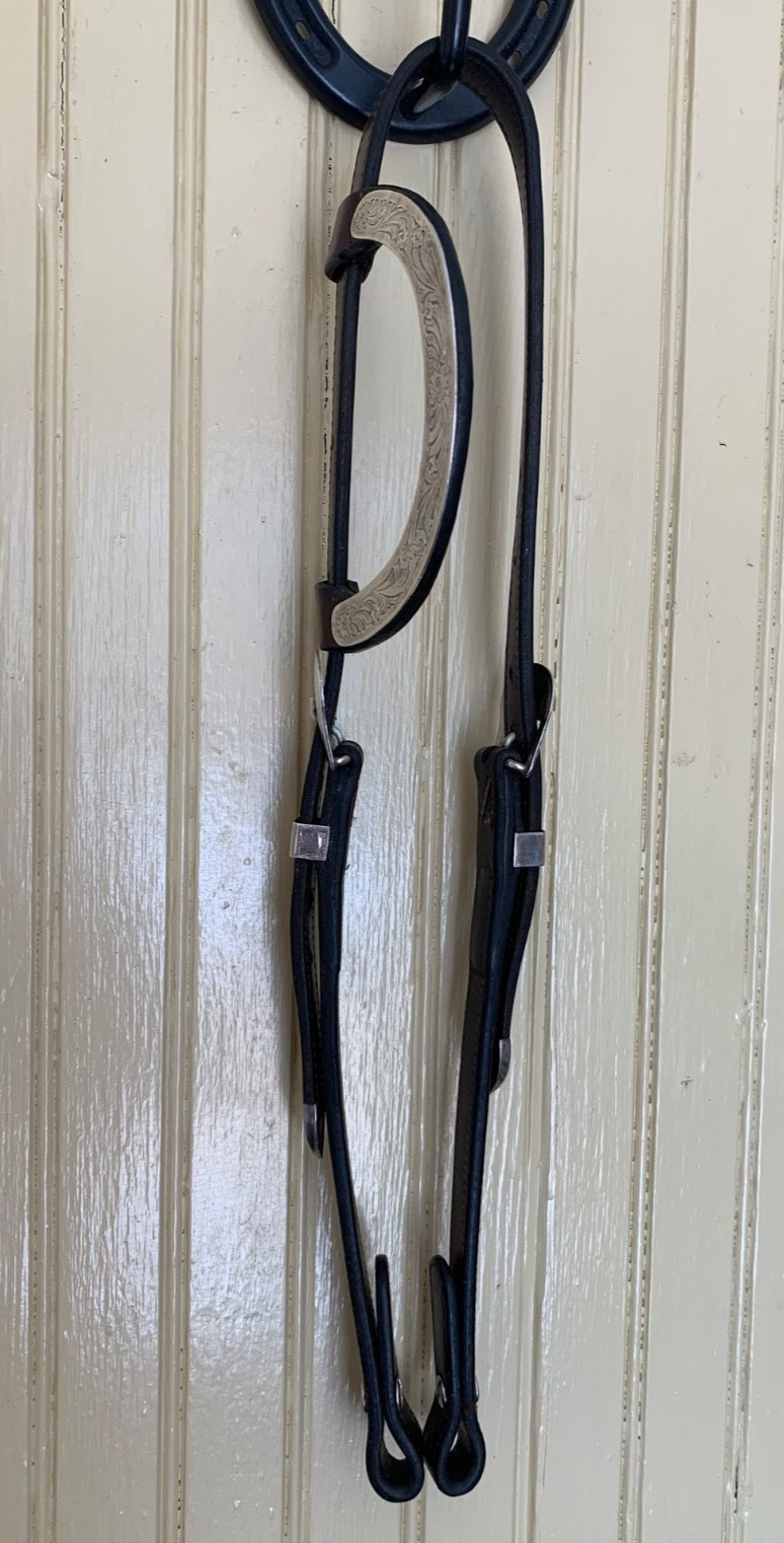 VOGT Sterling Silver Horse Show SLIDING ONE EAR HEADSTALL Leather Western Bridle