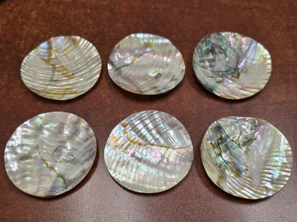 6 PCS ROUND ABALONE SHELL BLANK DISC 60MM