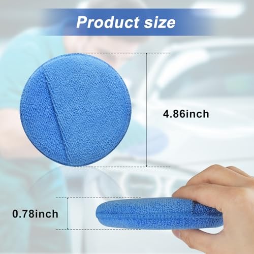 Wax Applicator Pad (8 Pack), 5 Inch Microfiber Applicator Pad with Finger