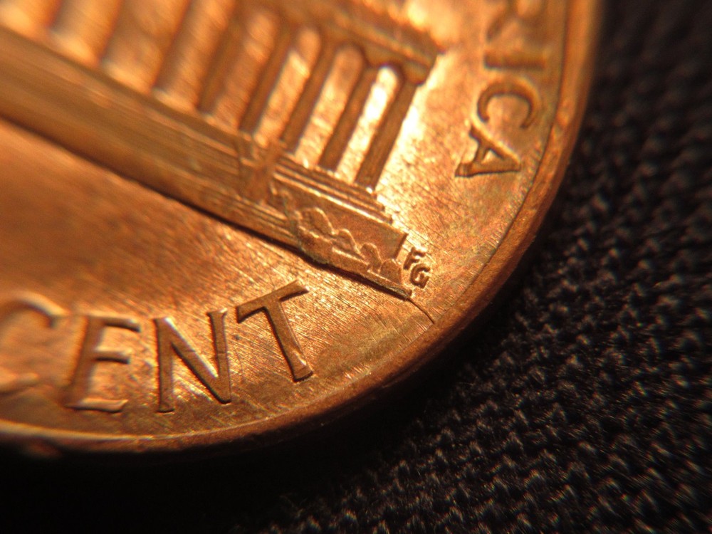 1989 P Lincoln Penny with Reverse Die Crack Error