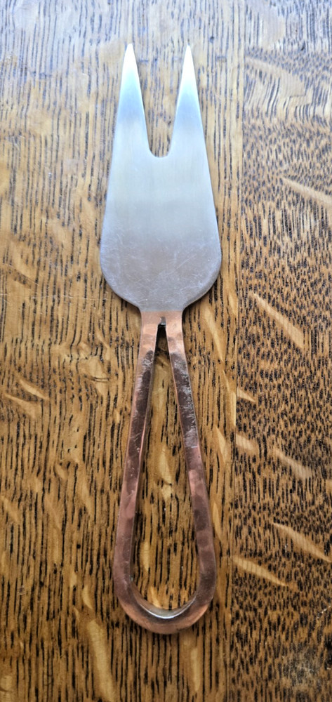 Cheese Knife Copper and Silver Color 6.5" Long
