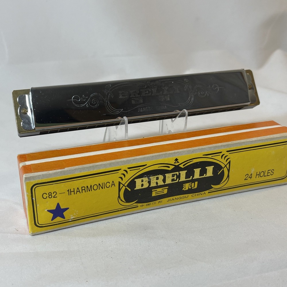 BRELLI 24 Hole HARMONICA C82 With Box Vintage