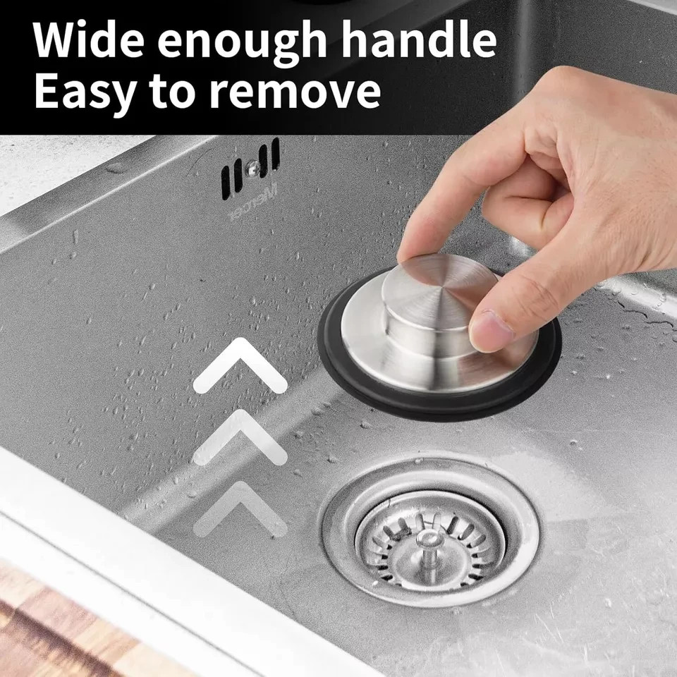 Tifanso Kitchen Sink Drain Stopper - 2PCS Garbage Disposal Silver