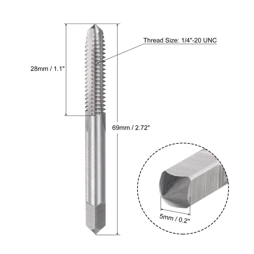 Thread Milling Thread Tapping 1/4"-20 UNC 3 Straight Flute