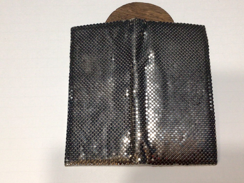 Whitting And Davis Silver Mesh Check Book Wallet