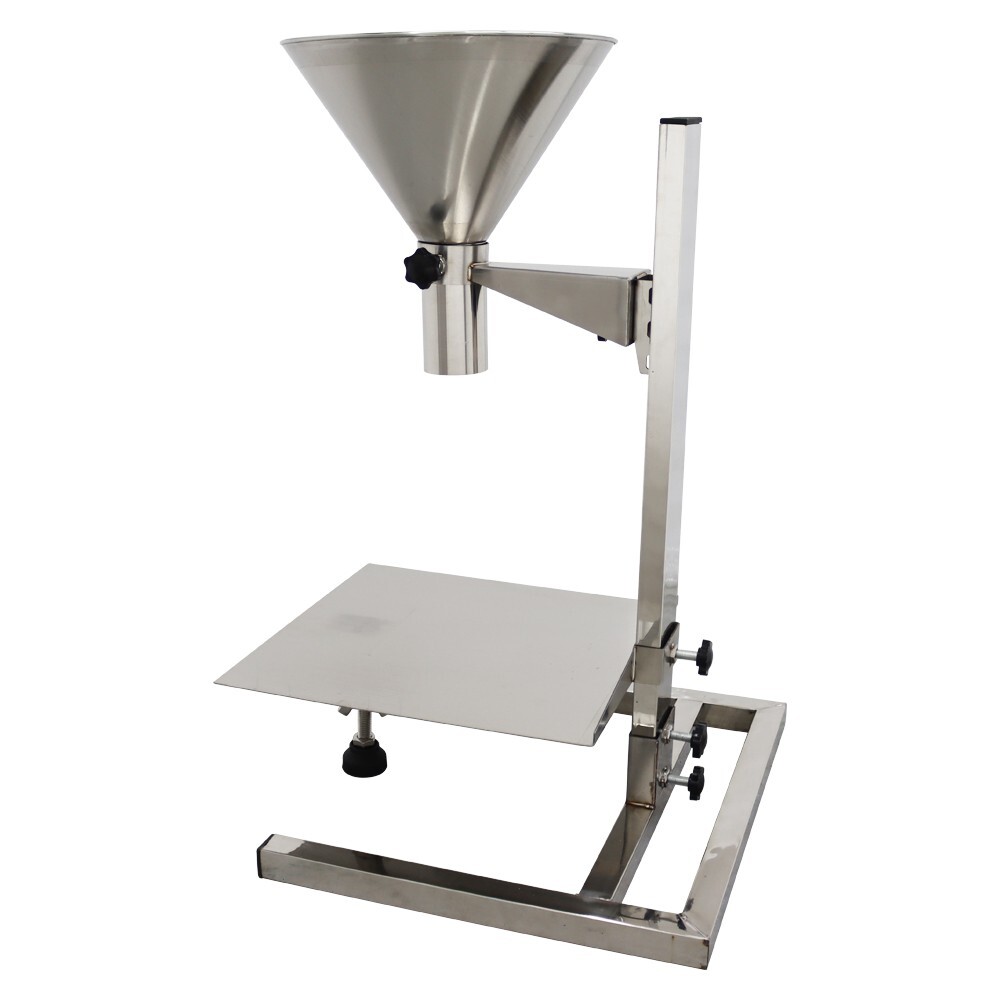 SS304 Feeding Hopper Stand 2.7 Inch Bottom 11.8 inch Platform Adjustable Height