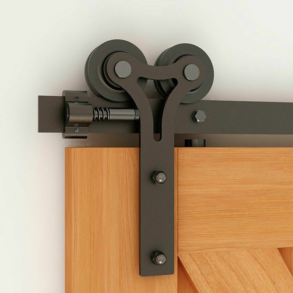 4-20FT Ceiling Mount Bracket Sliding Barn Door Hardware Track Kit Single/Double