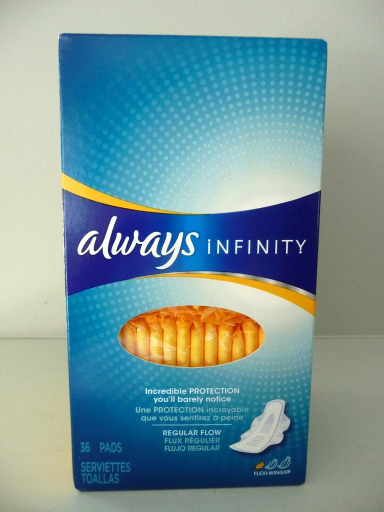 Always Infinity Flex Regular Flow Pads with Wings Unscented, 36Ct