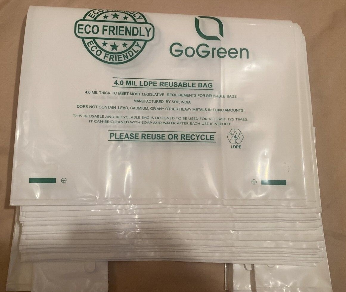 Extra Heavy Duty 1/6 21 x 6.5 x 11.5 4.0 mil T-Shirt Plastic Grocery Bags