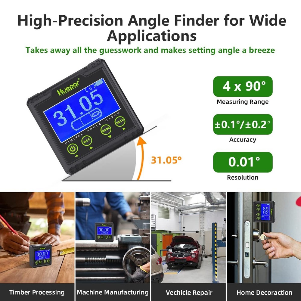 Digital Angle Gauge Protractor, Electronic Bubble Angle Finder Dual Axis Leve...