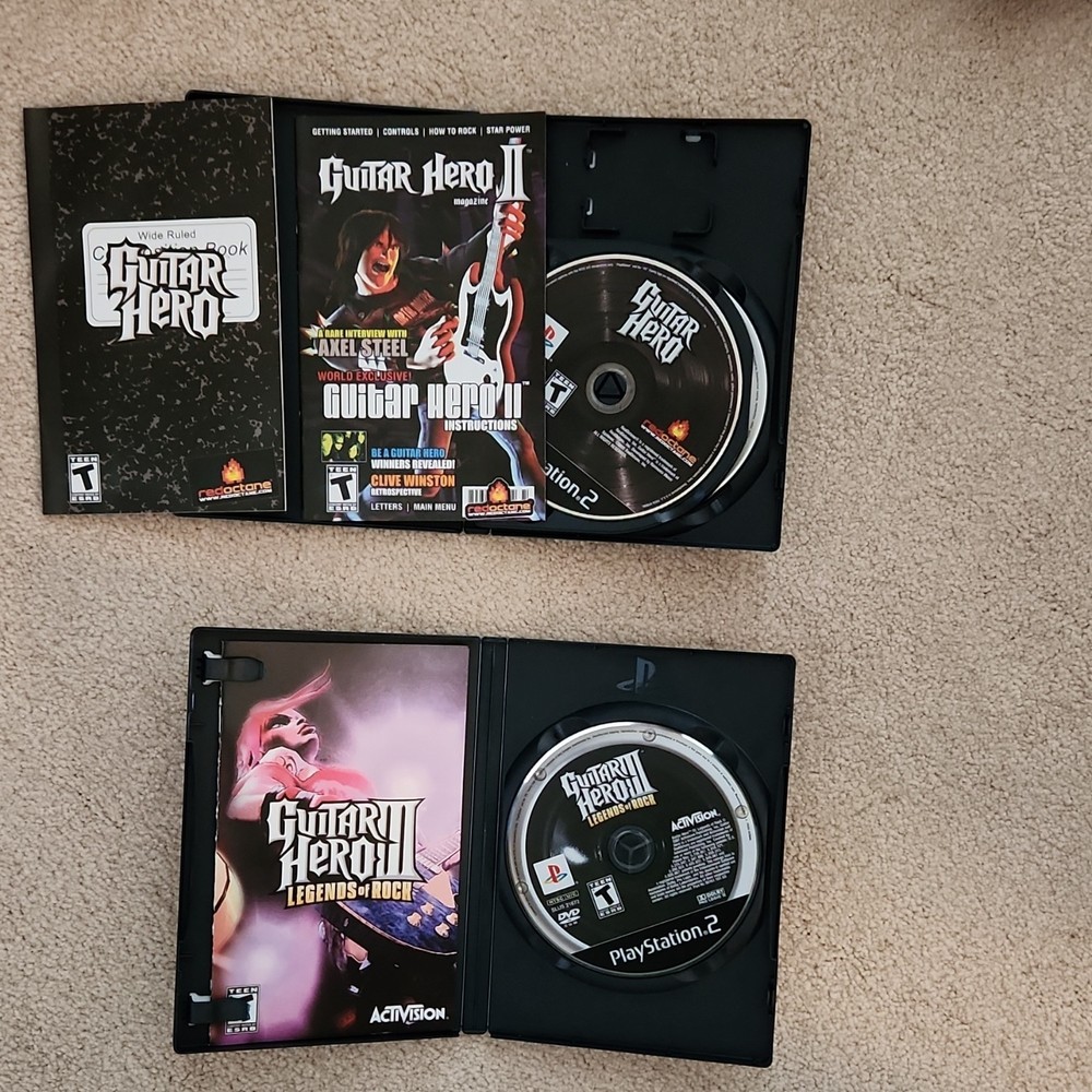 RedOctane Activision Guitar Hero PS2 Bundle with Games & Guitar Controllers