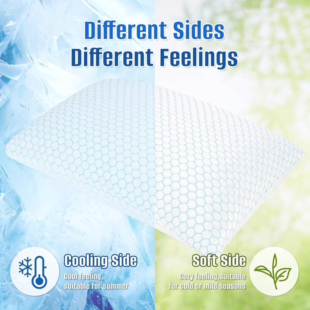 Memory Foam Pillow Set (2-Piece), Blue