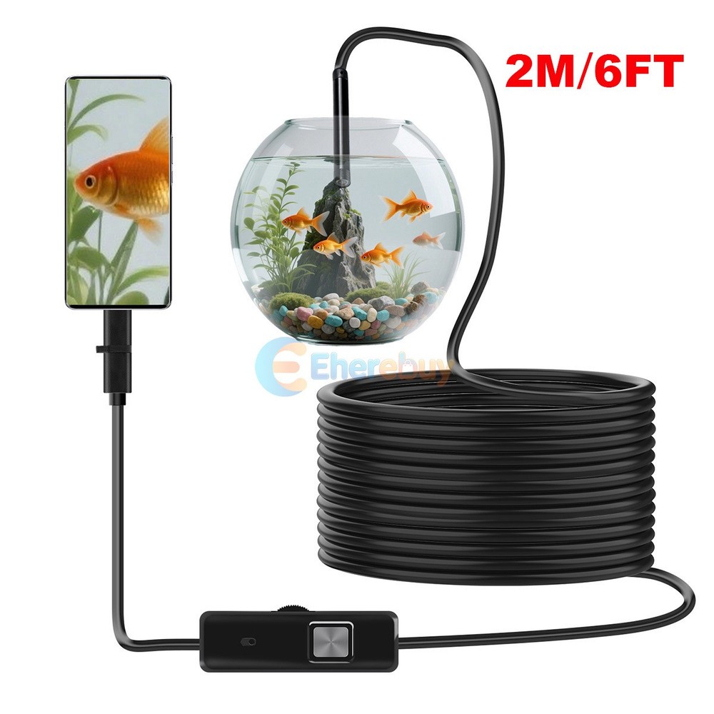 5.5mm HD Snake Endoscope Borescope Inspection Camera for USB Type C Android PC