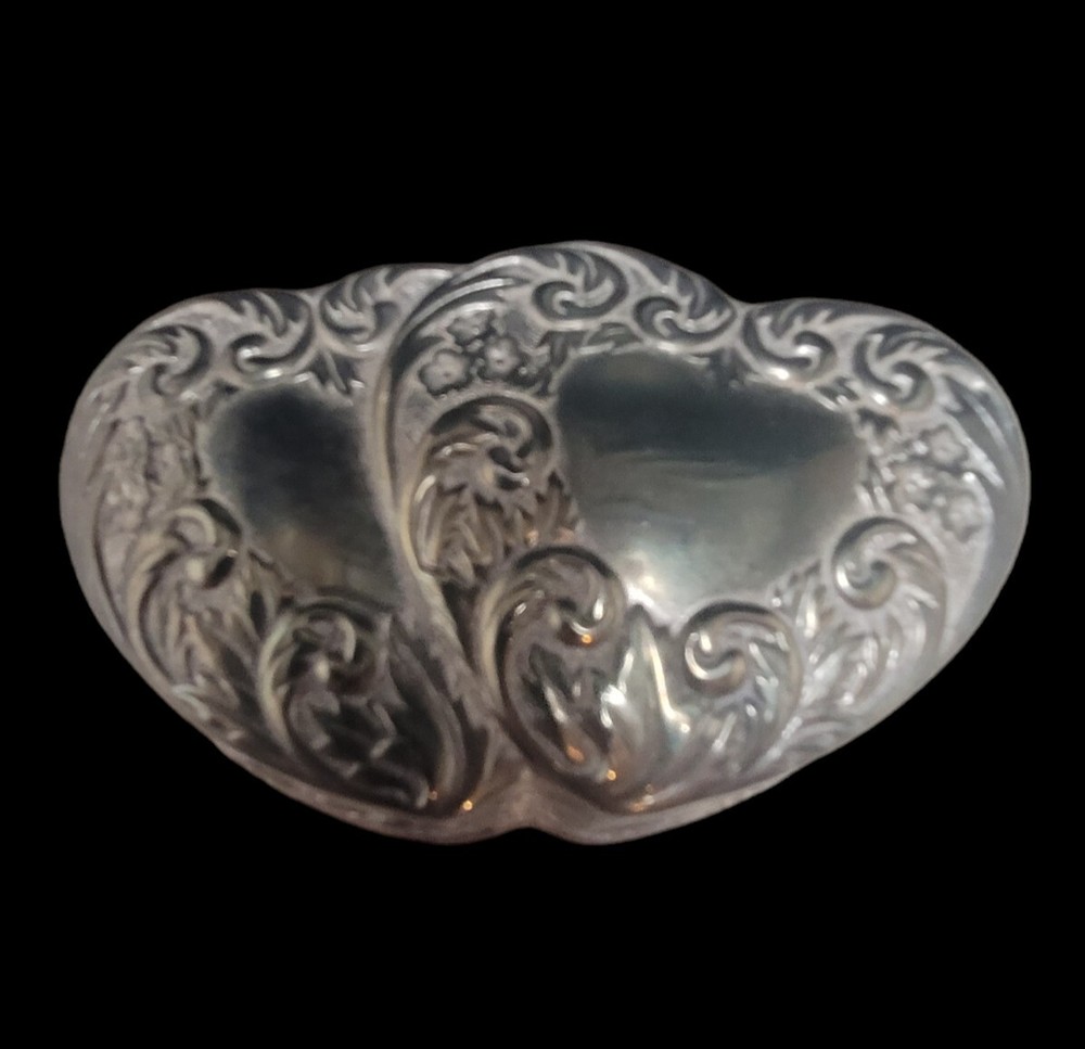 Godinger Heart Silver Plated Jewelry Red Velvet Lined Trinket Box