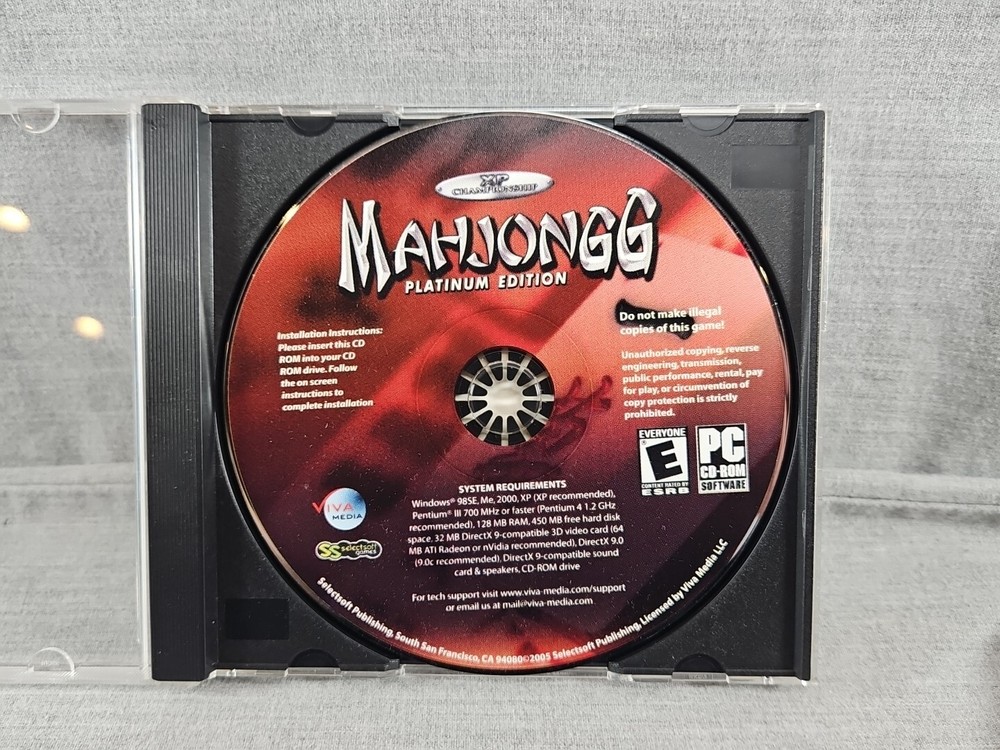 Mahjongg XP Platinum Edition (CD-Rom, 2004, Selectsoft)