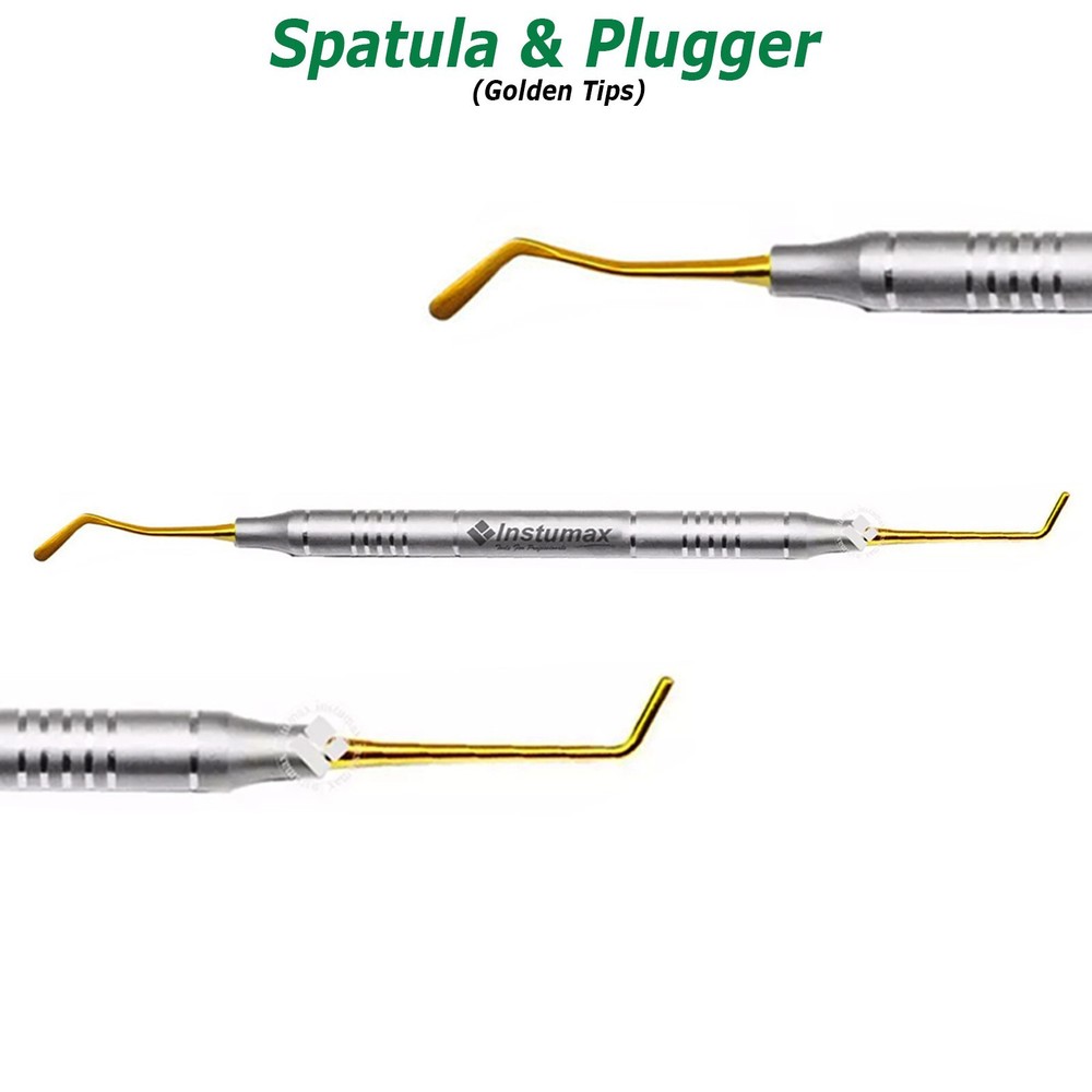 Dental Composite Filling Instruments Spatula & Plugger Titanium Gold Tips