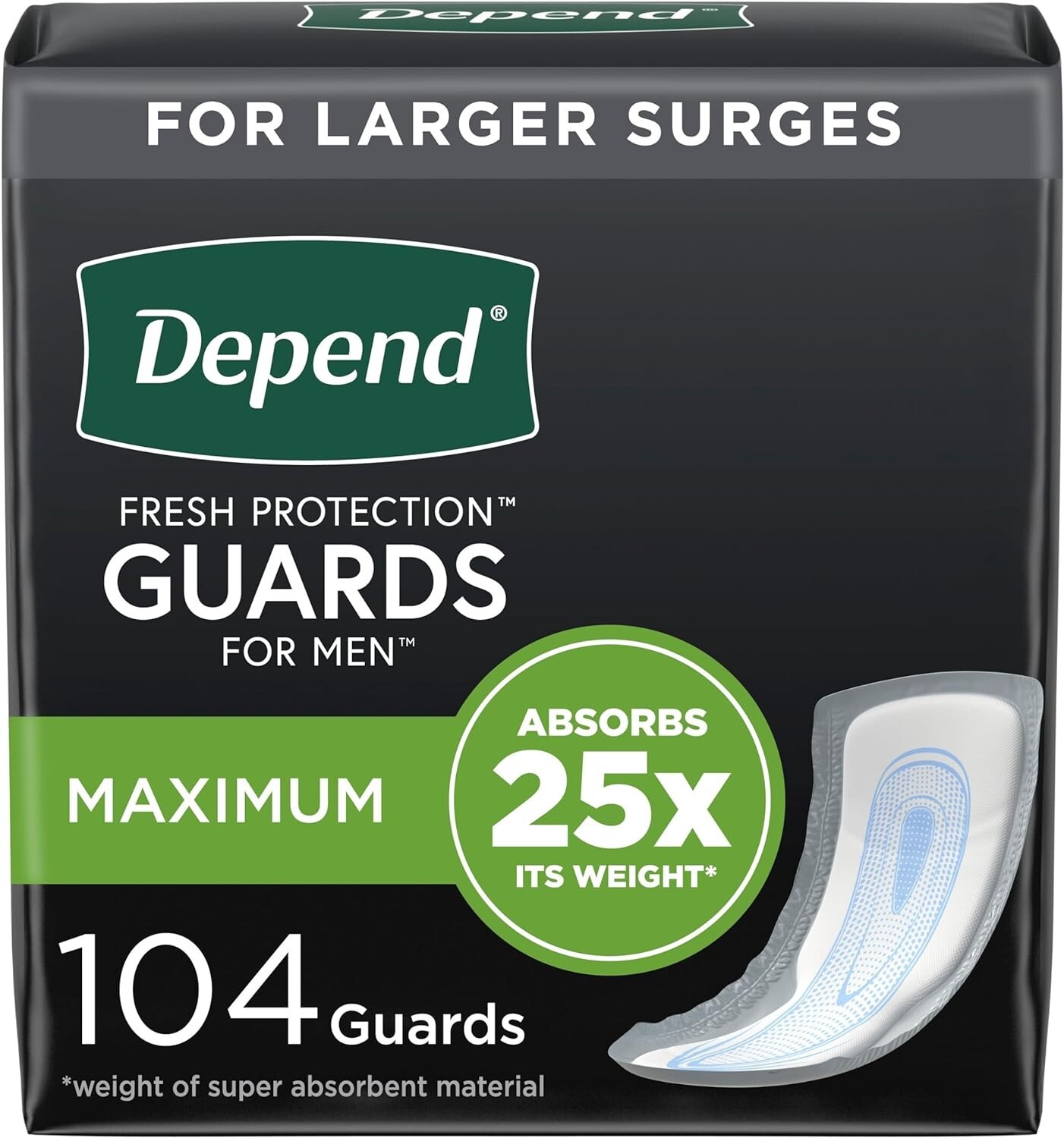 Depend Incontinence Guards/Incontinence Pads fr Men/Bladder Control Pads Maximum