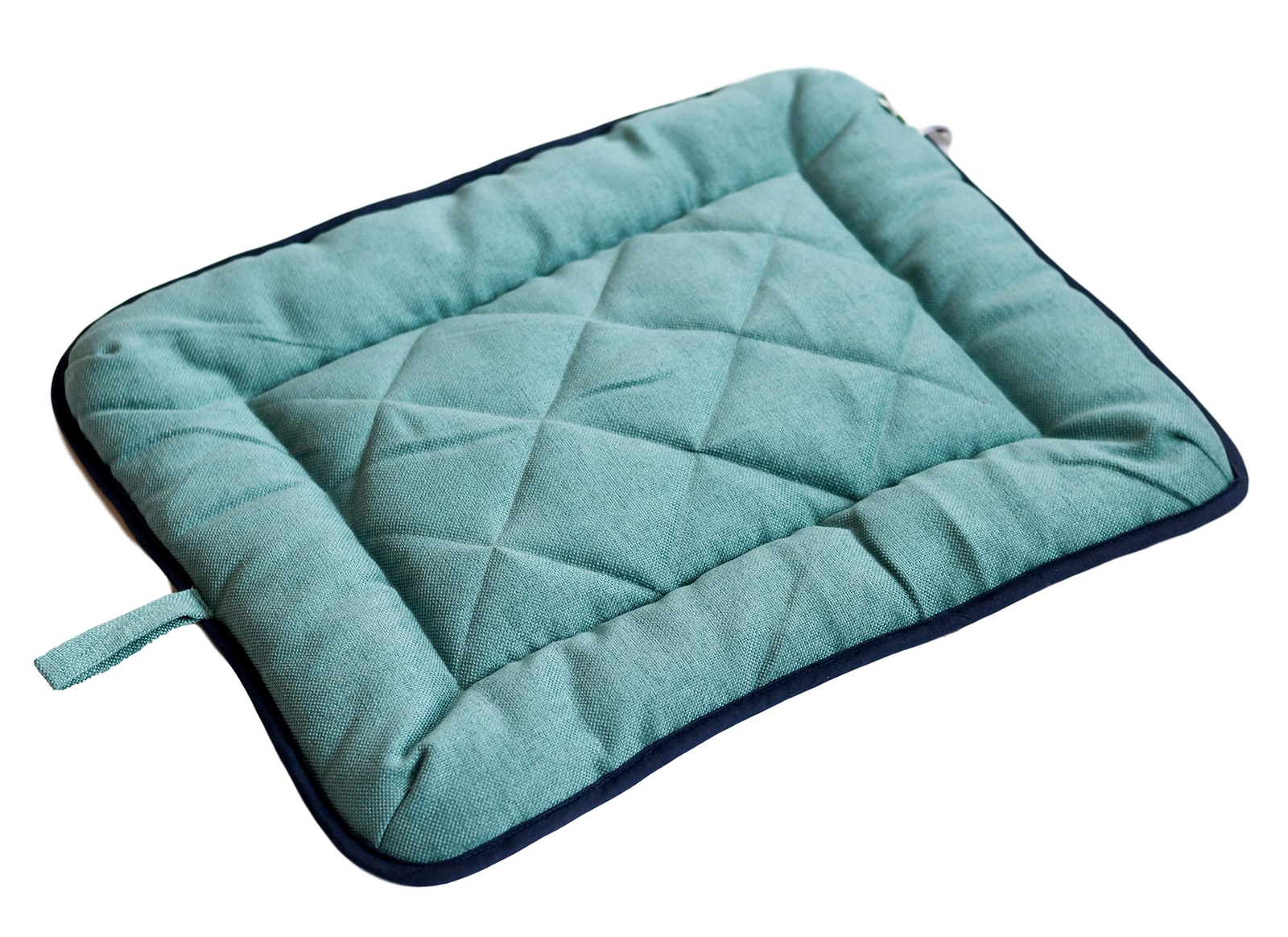 Dog Gone Smart Chenille Dog Sleeper Cushion, Green w/Blue Trim, 19"X24" Small