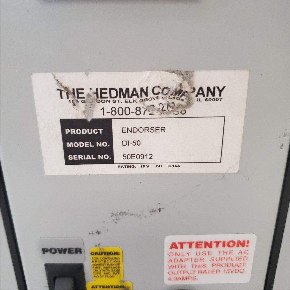 Hedman DI-50 Tabletop Endorser and Document Imprinter
